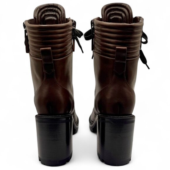 Christian Louboutin EN HIVER 70 Leather Combat Boots with Quilted Collar - Picture 6 of 13